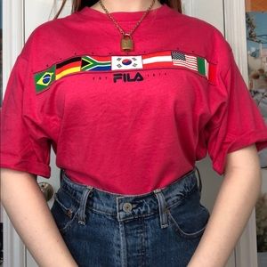 Hot pink Fila tee